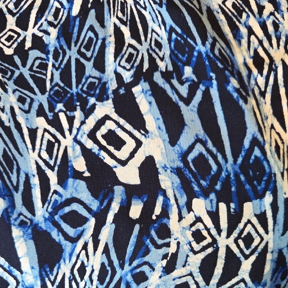 AB Studio Blue and White Geometric Wide Leg Pants Women's Size XL - Picture 9 of 9